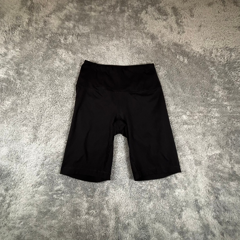 90 Degree by Reflex Womens Black High Waisted Biker Shorts Size S
